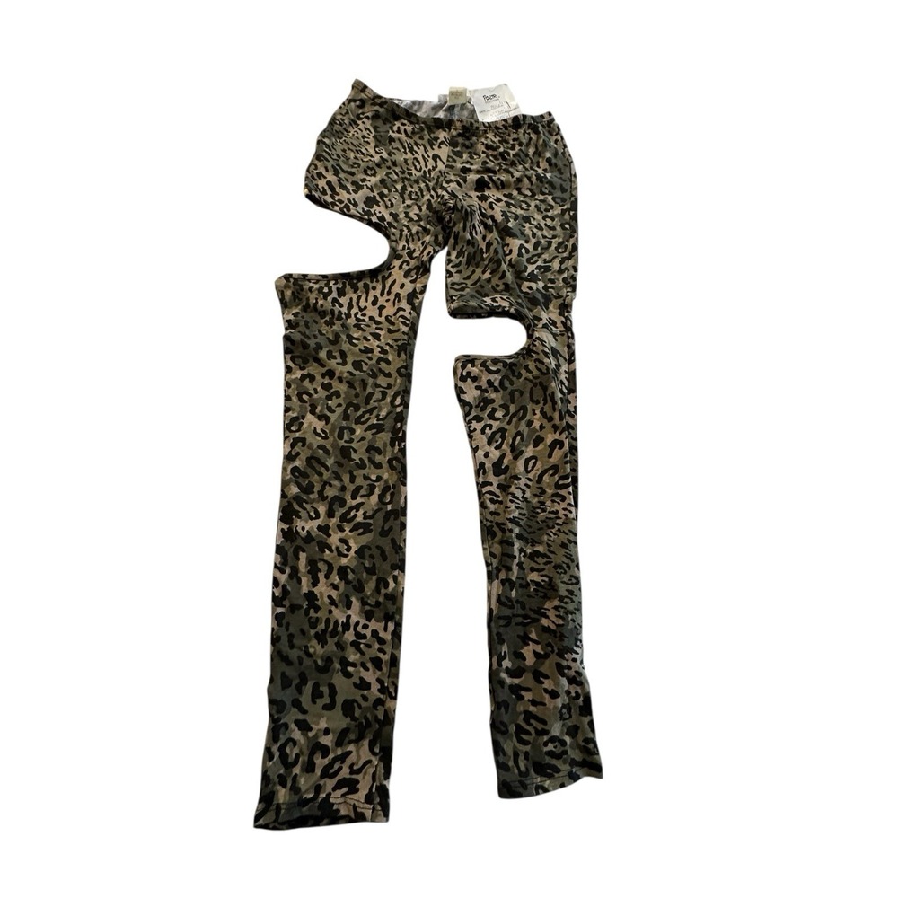 Poetry Leggings Women's Cutout Size Medium Leopard Print Rare 2013 New With Tags